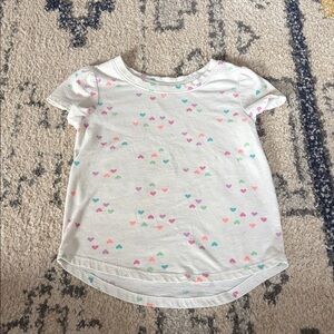 Cat & Jack White Tee with Colorful Hearts size 5T